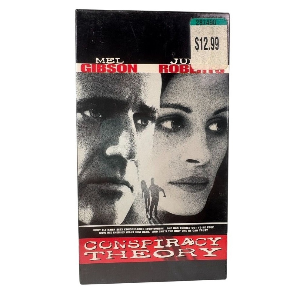 Conspiracy Theory VHS 1997 Mel Gibson Julia Roberts Warner Bros Thriller